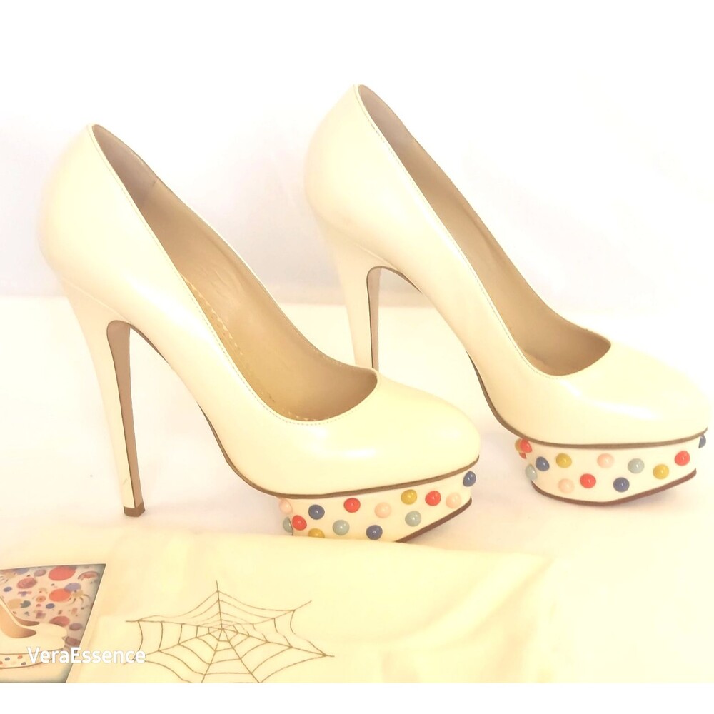 Charlotte Olympia Bejeweled Dolly Platform Pump Shoes SZ 38 MSRP $895 NWB - Picture 4 of 14